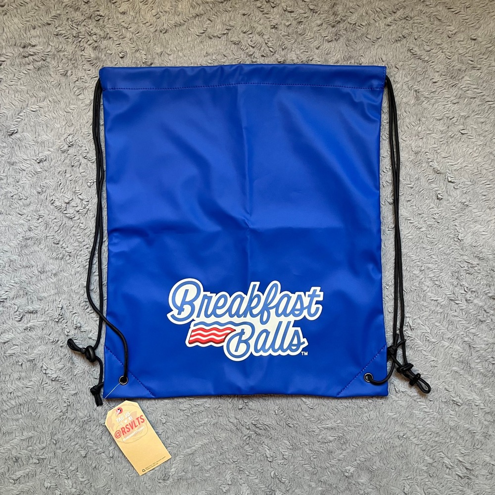 RSVLTS Breakfast Balls Drawstring Bag Cinch Sack Royal Blue New with Tags